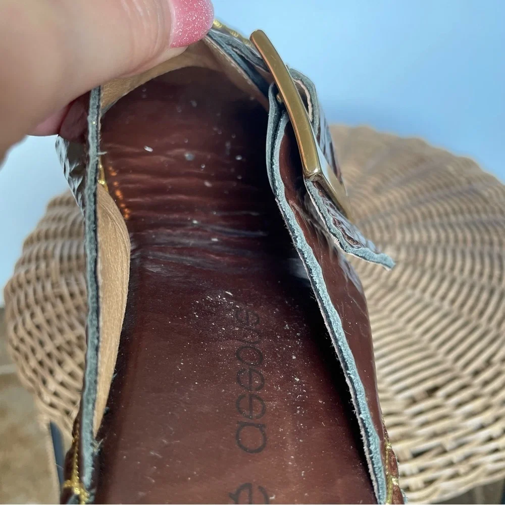 Andre Assous crossed straps Espadrilles wedges sandals size eu 38 usa 7.5